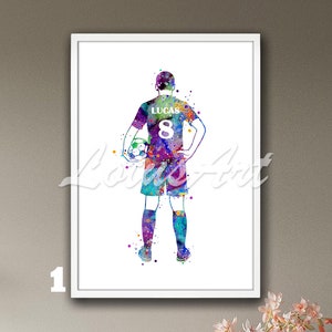 Lot de 8 cartes d'invitation anniversaire enfant - Mixte Fille ou Garçon -  Football - Peinture en Aquarelle