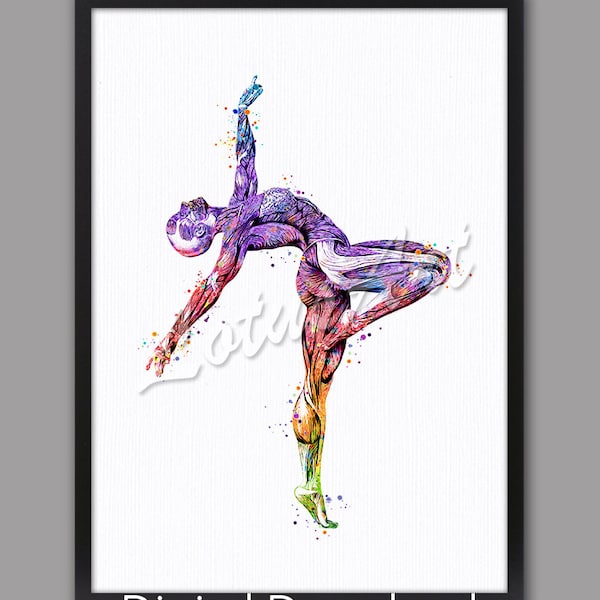 DIGITALE DOWNLOAD Gymnastiek Spieren Wall Art Aquarel Print Kliniek Muur Decor Dokter Kantoor Chiropractor Gift Human Anatomical Medical Art