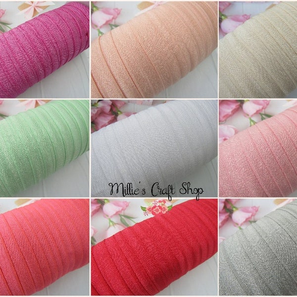 FOE Fold Over Elastic Headbands Elastic Hair Ties Lingerie 1/3/5 Mètres 15mm-5/8