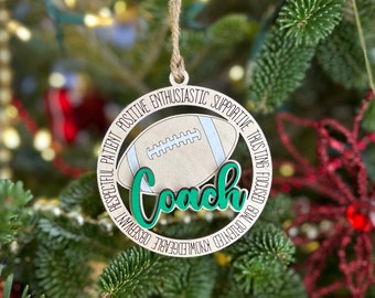 Football Coach Christmas Tree Ornament - Etsy