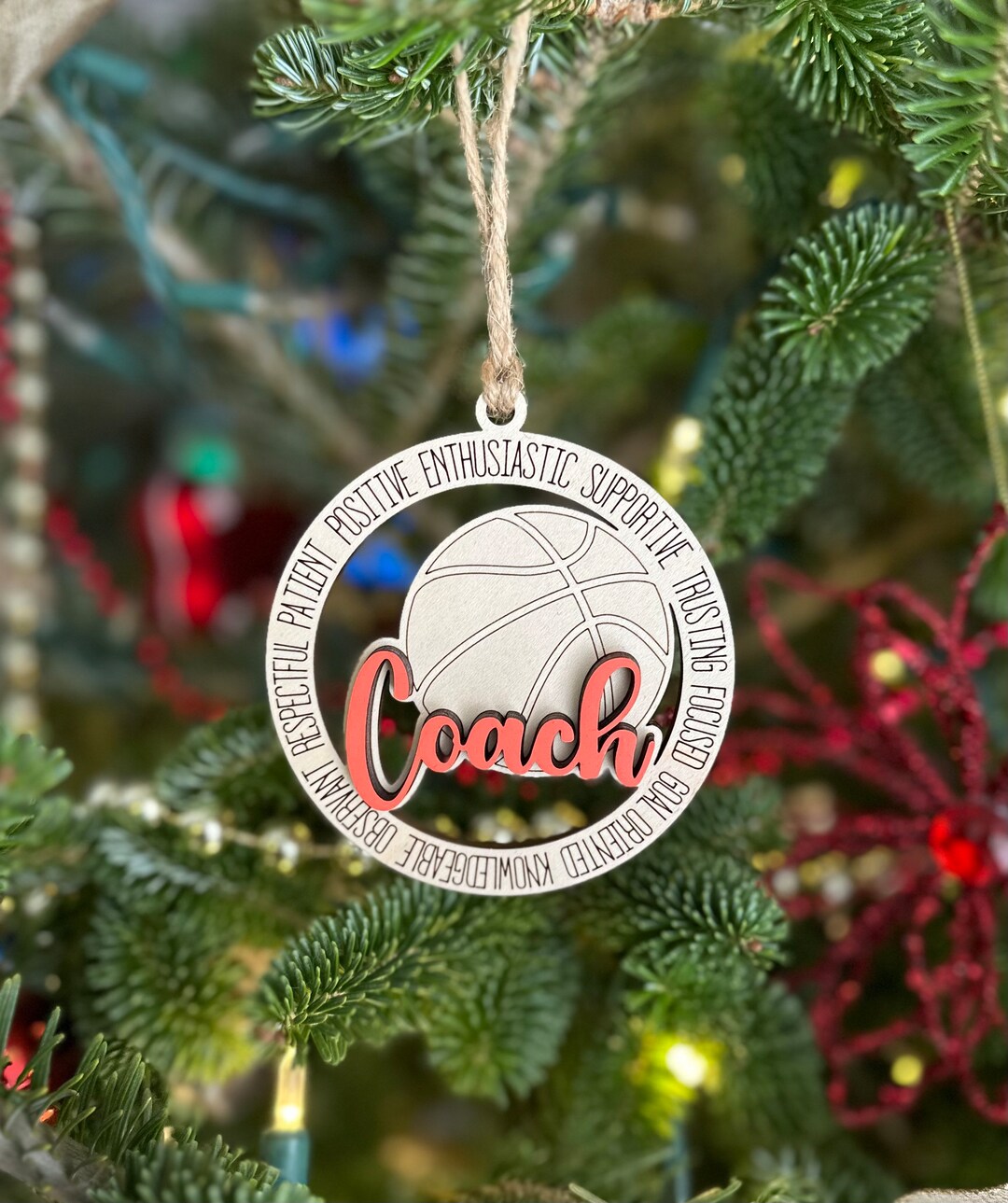 Basketball Coach Christmas Tree Ornament Etsy