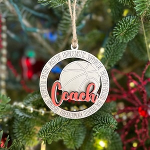 Basketball Coach Christmas tree ornament