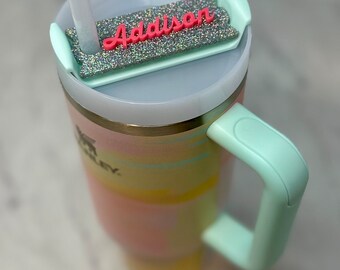 Personalized Glitter Acrylic Name Tag for Stanley Tumbler (30oz/40oz)