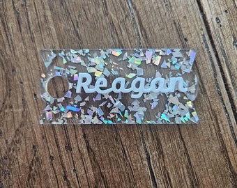 Personalized Stanley Cup Name Tag: Glitter Acrylic Lid Topper (30/40 oz)