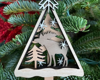 Moose Christmas tree ornament - Personalized