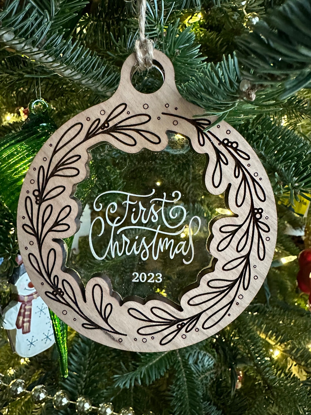 Personalized First Christmas Snow Globe Ornament Etsy UK
