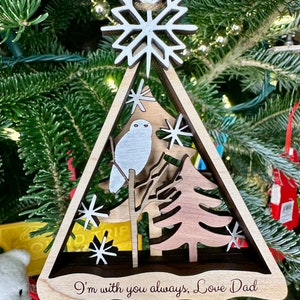 Owl Christmas tree ornament - Personalized