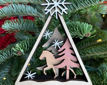 Horse Christmas tree ornament - Personalized