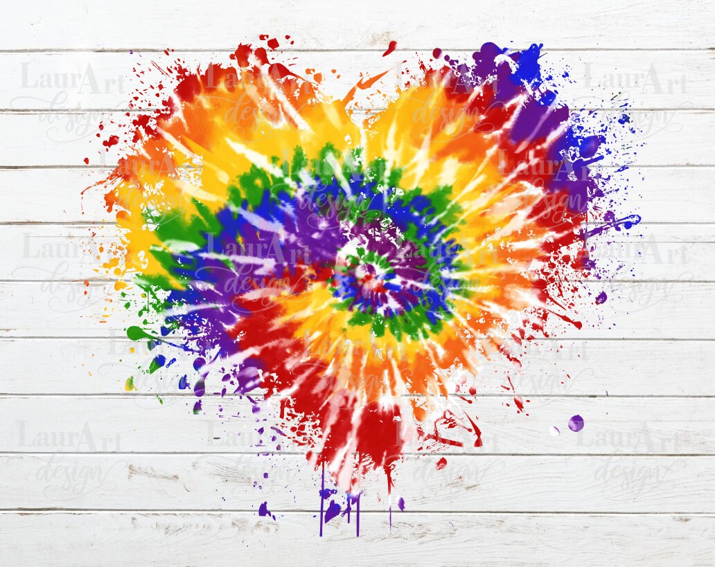 Splatter Heart Tie Dye Sublimation Valentine's Day Shirt | Etsy