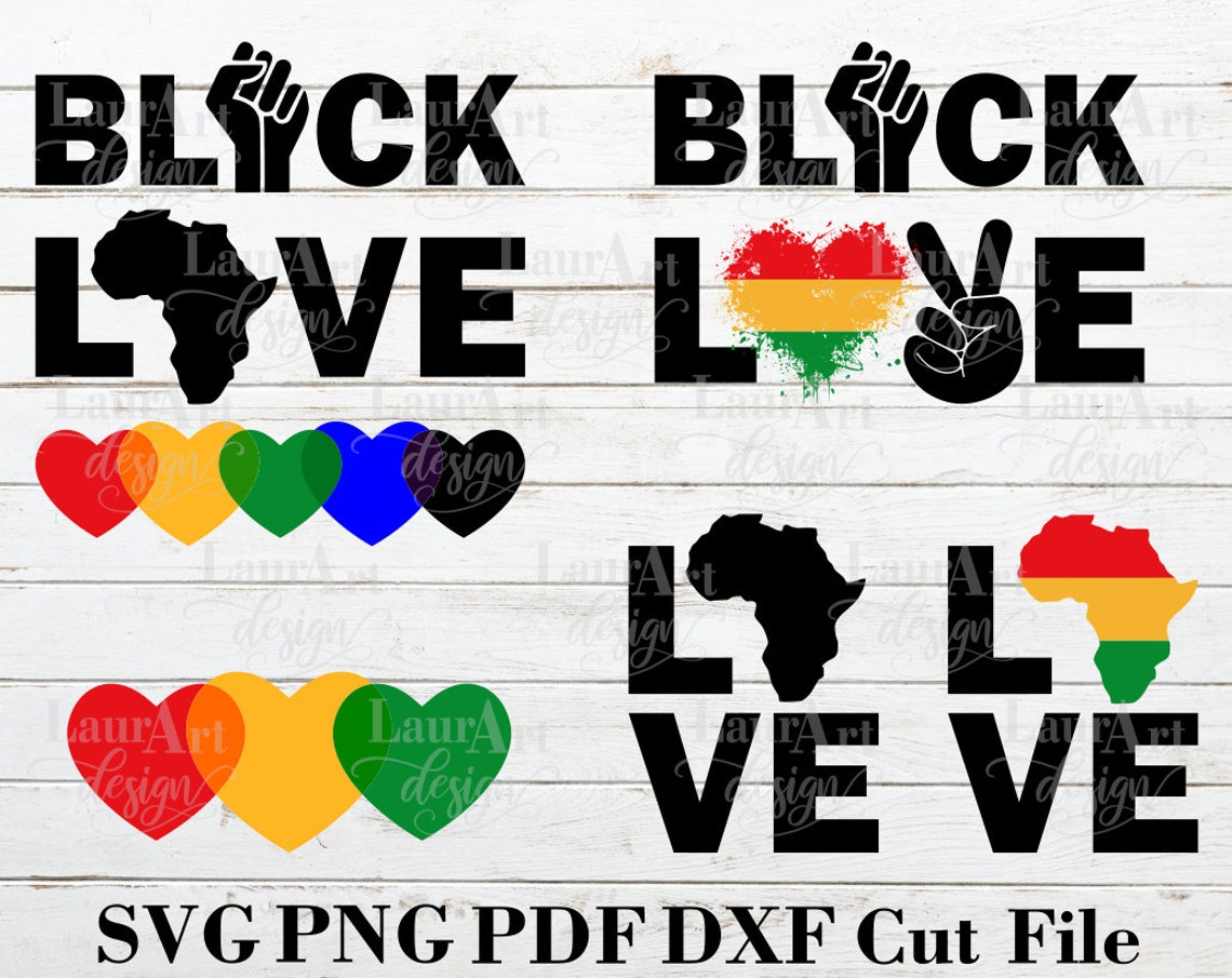 Black Love SVG Valentine's Day Black History Month Decal Etsy