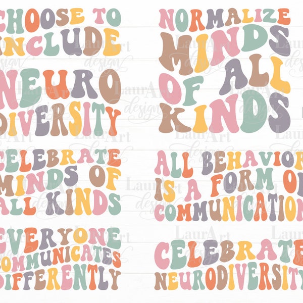 Normalize Minds of all Kinds SVG Neurodiversity Bundle, Everyone Communicates Differently, All Behavior Is A Form Of Communication Shirt PNG