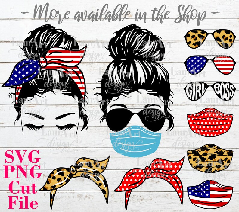 Download Girl Boss SVG Messy Bun Sunglasses Lips Glossy Sexy Wet ...