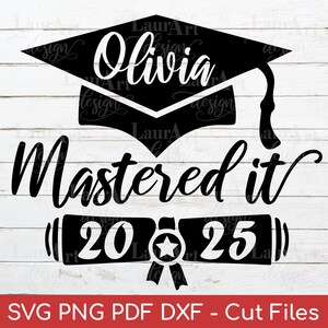 Maîtriser le SVG, nom personnalisé dans la PAC 2025 PNG personnalisé, Diplôme de maîtrise, Diplômé d'une maîtrise, Obtention du diplôme 2025