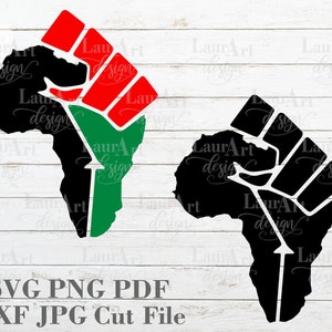 African American Pride Fist SVG Juneteenth Black Power BLM Black Lives Matter Flag Map Justice Cut File für Shirt Transfer Decal Sublimation