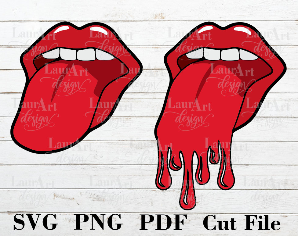 Open Mouth Svg Lips Drip Tongue Vector Dripping Transfer Shirt Etsy Uk