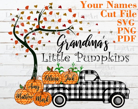 Download Grandma S Little Pumpkins Svg Personalized Custom Vector Etsy