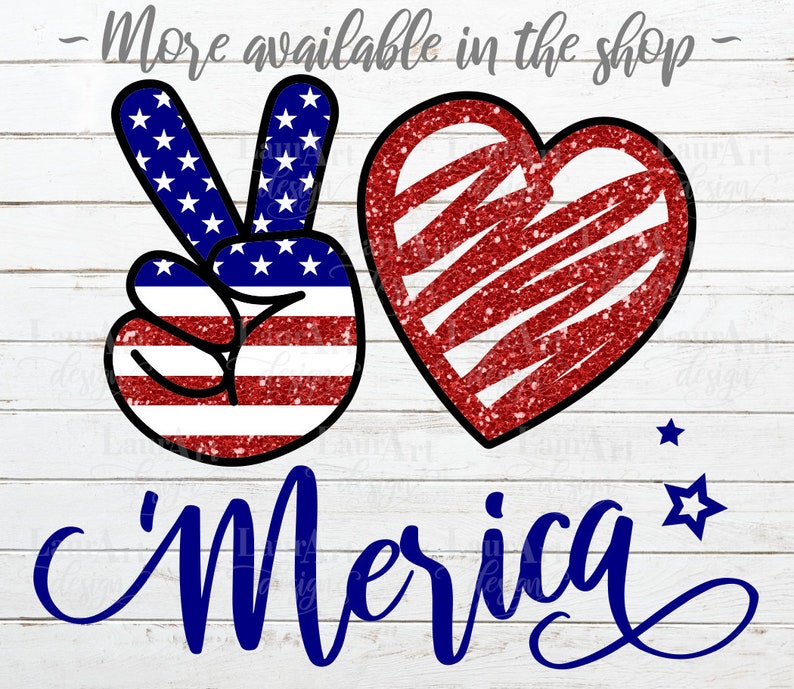 Download Peace Love Merica Svg Independence Day Vector USA America 4 th | Etsy