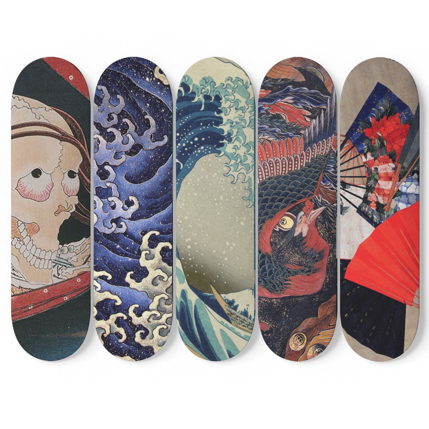 Hokusai Collection Skateboard Wall Etsy