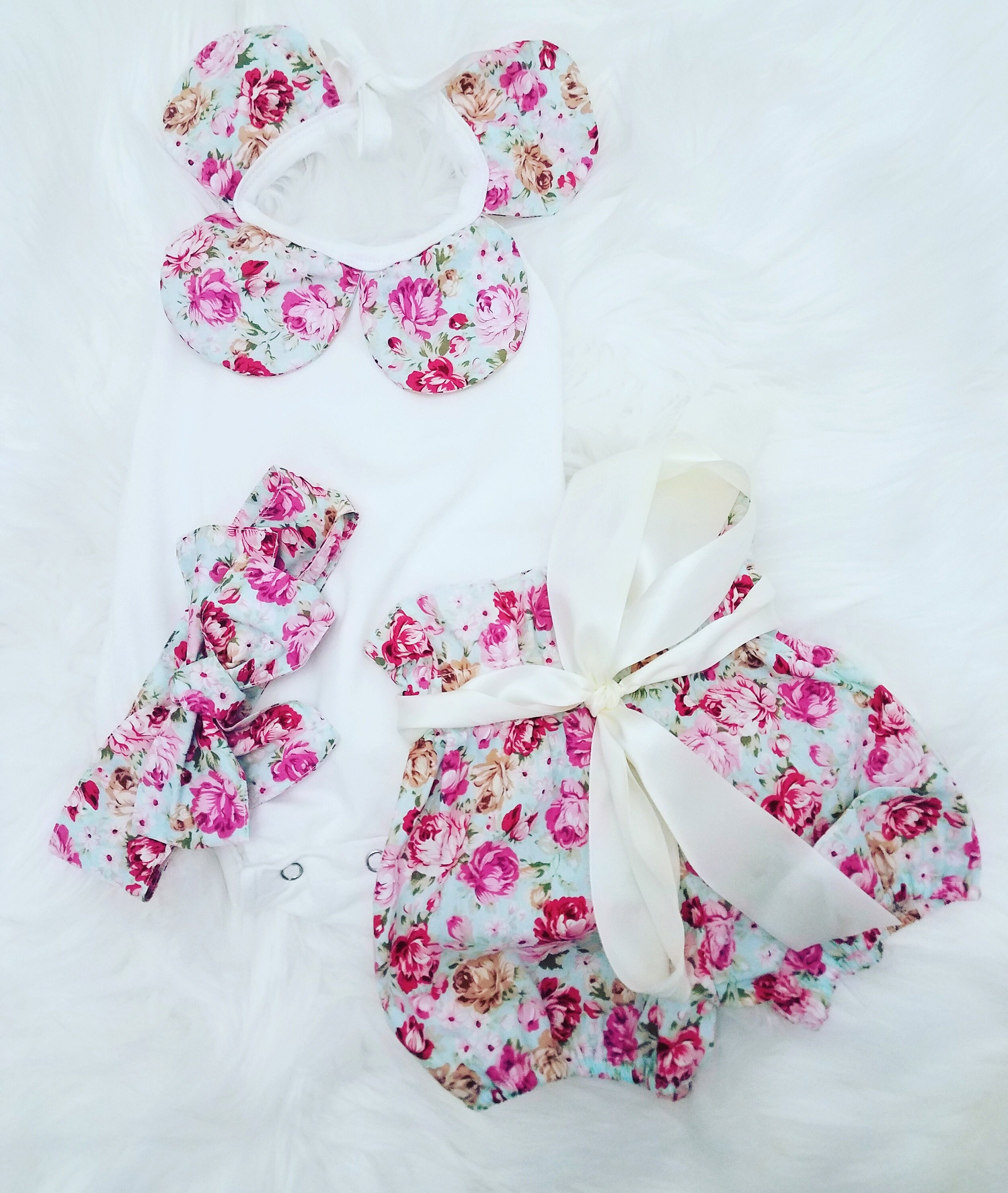 white romper short set