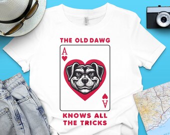 Ace of Hearts Dog Graphic Tee, Quirky Shirt