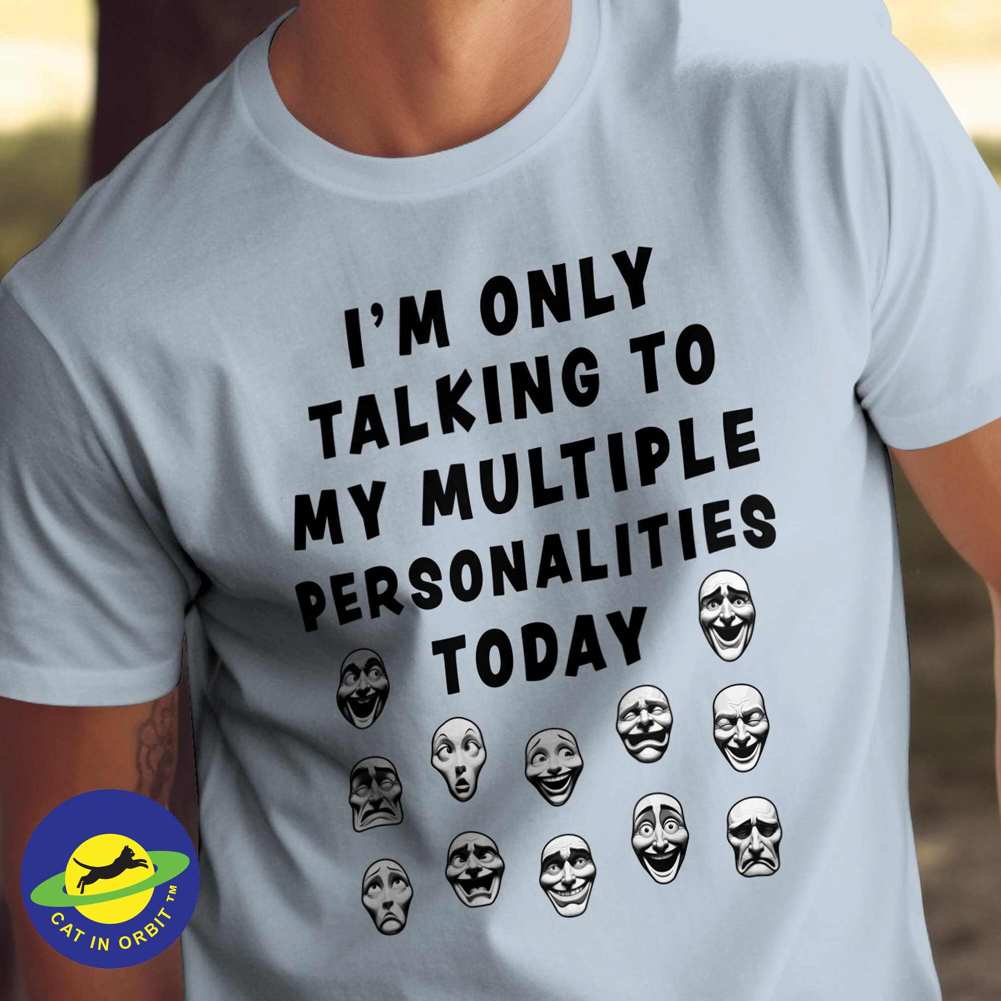 Funny Multiple Personalities Black T-shirt, Comedy Graphic Tee - Etsy