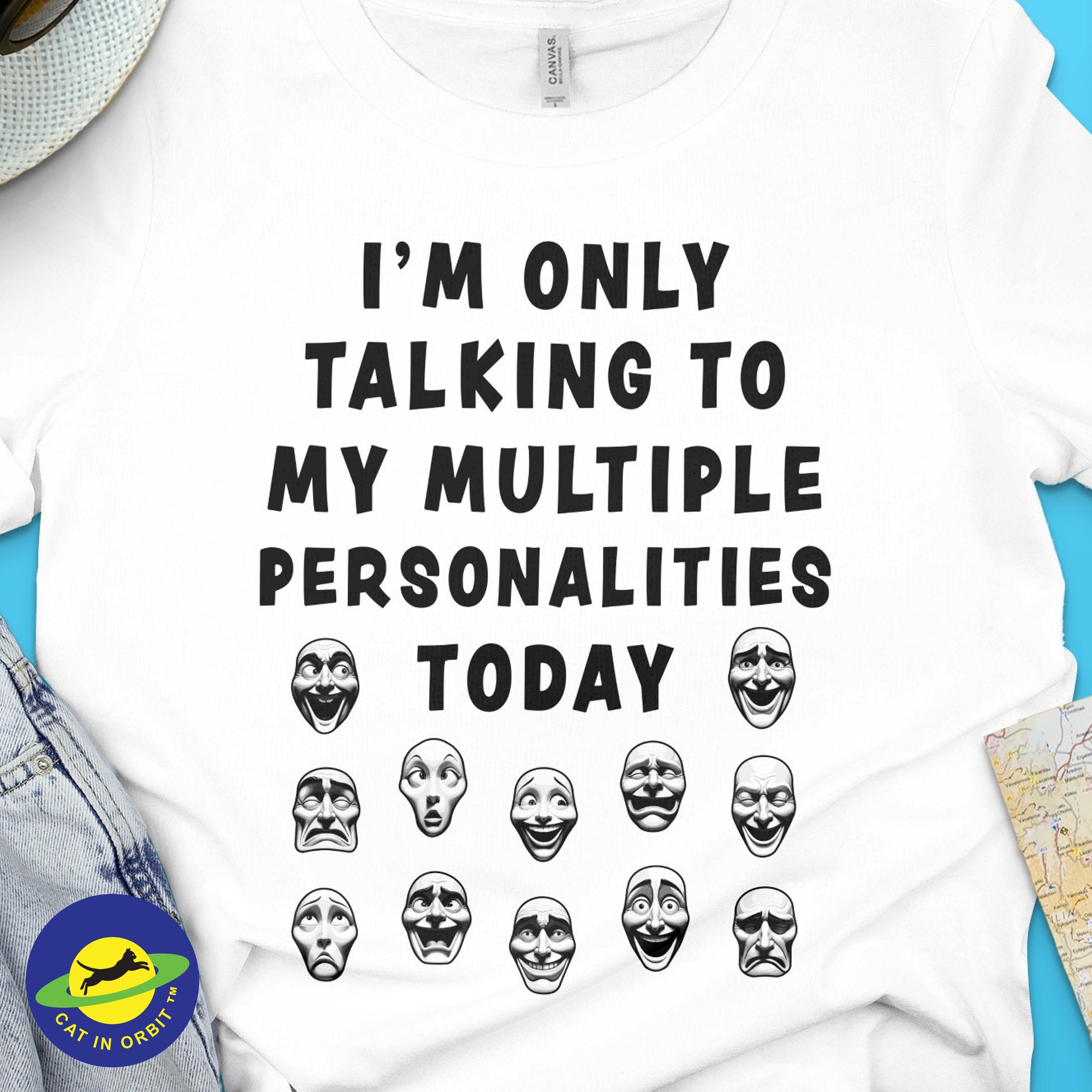 Funny Multiple Personalities Quote T-shirt, Black Unisex Tee, Comedy ...