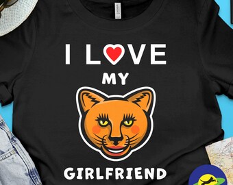 I Love my Cougar Girlfriend funny graphic t-shirt, to show your love for your older partner.