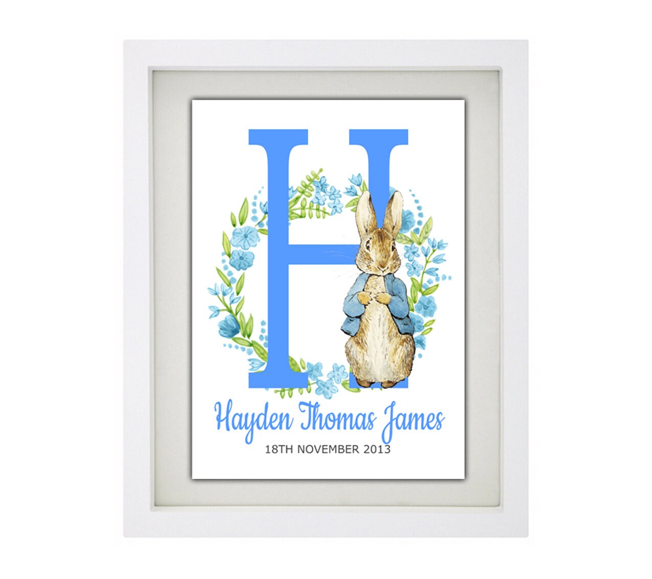 peter rabbit alphabet name print fully framed peter rabbit etsy