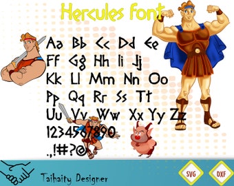Hercules font svg file/ Hercules alphabet svg, dxf/ Printable/ SVG cut file/ Vector/ Digital/ Print/ Instant download