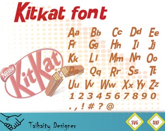 Kitkat font svg file/ Kitkat alphabet svg, dxf/ Printable/ SVG cut file/ Vector/ Digital/ Print/ Instant download