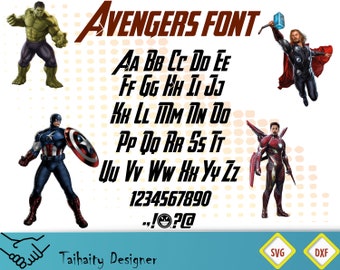 Avengers font svg file/ Avengers alphabet svg, dxf/ Printable/ SVG cut file/ Vector/ Digital/ Print/ Instant download