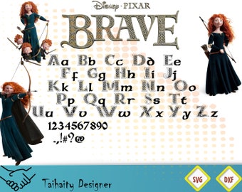 Brave font svg file/ Brave alphabet svg, dxf/ Printable/ SVG cut file/ Vector/ Digital/ Print/ Instant download