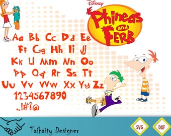 Phineas and ferb font svg file/ Phineas and ferb alphabet svg, dxf/ Printable/ SVG cut file/ Vector/ Digital/ Print/ Instant download