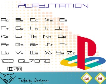 Playstation font svg file/ Playstation alphabet svg, dxf/ Printable/ SVG cut file/ Vector/ Digital/ Print/ Instant download