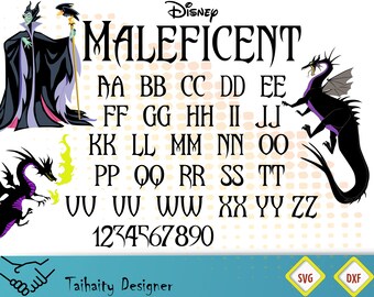 Maleficent font svg file/ Maleficent alphabet svg, dxf/ Printable/ SVG cut file/ Vector/ Digital/ Print/ Instant download