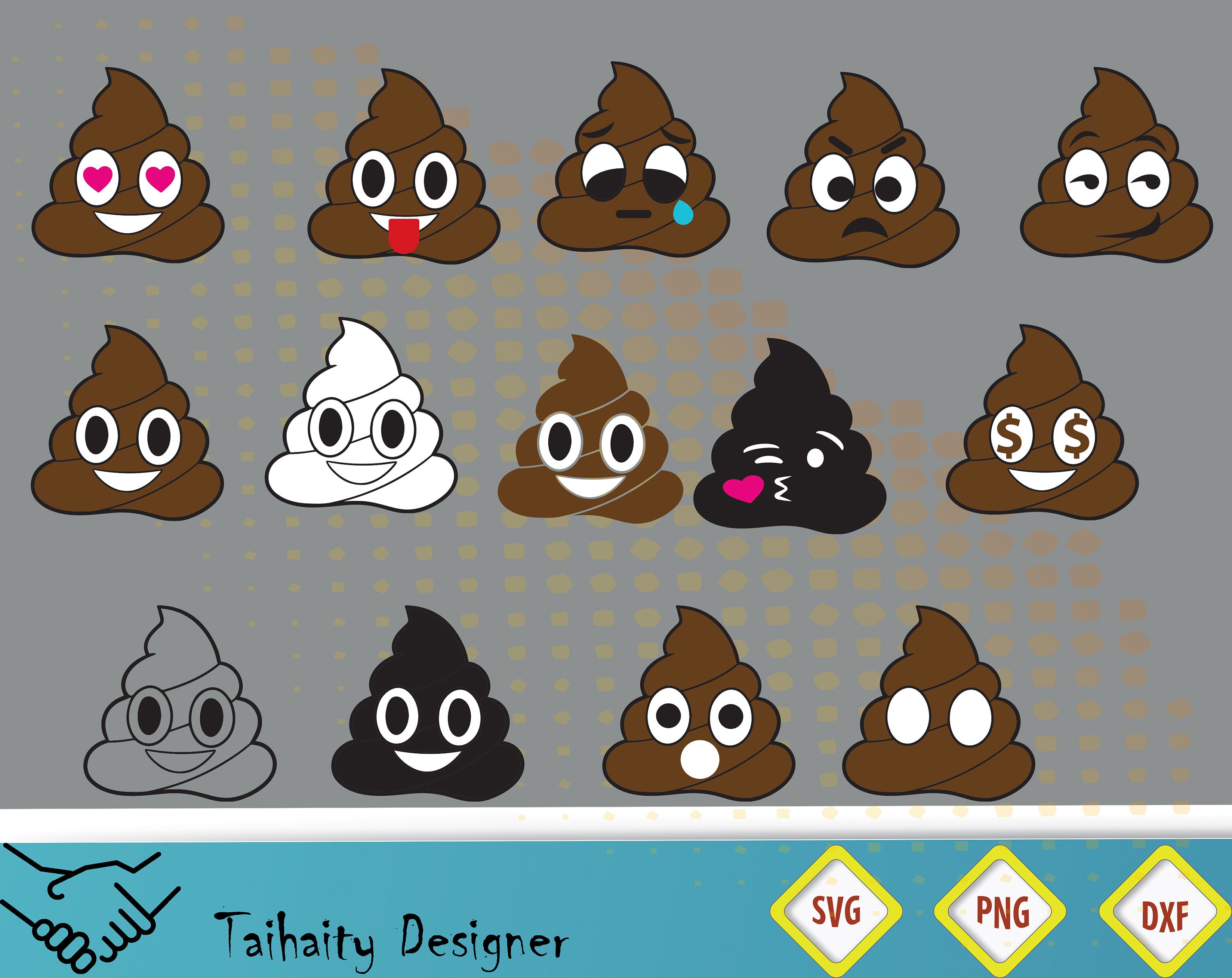 Download Poop emoji svg file/ Poop svg dxf png/ Printable/ SVG cut ...