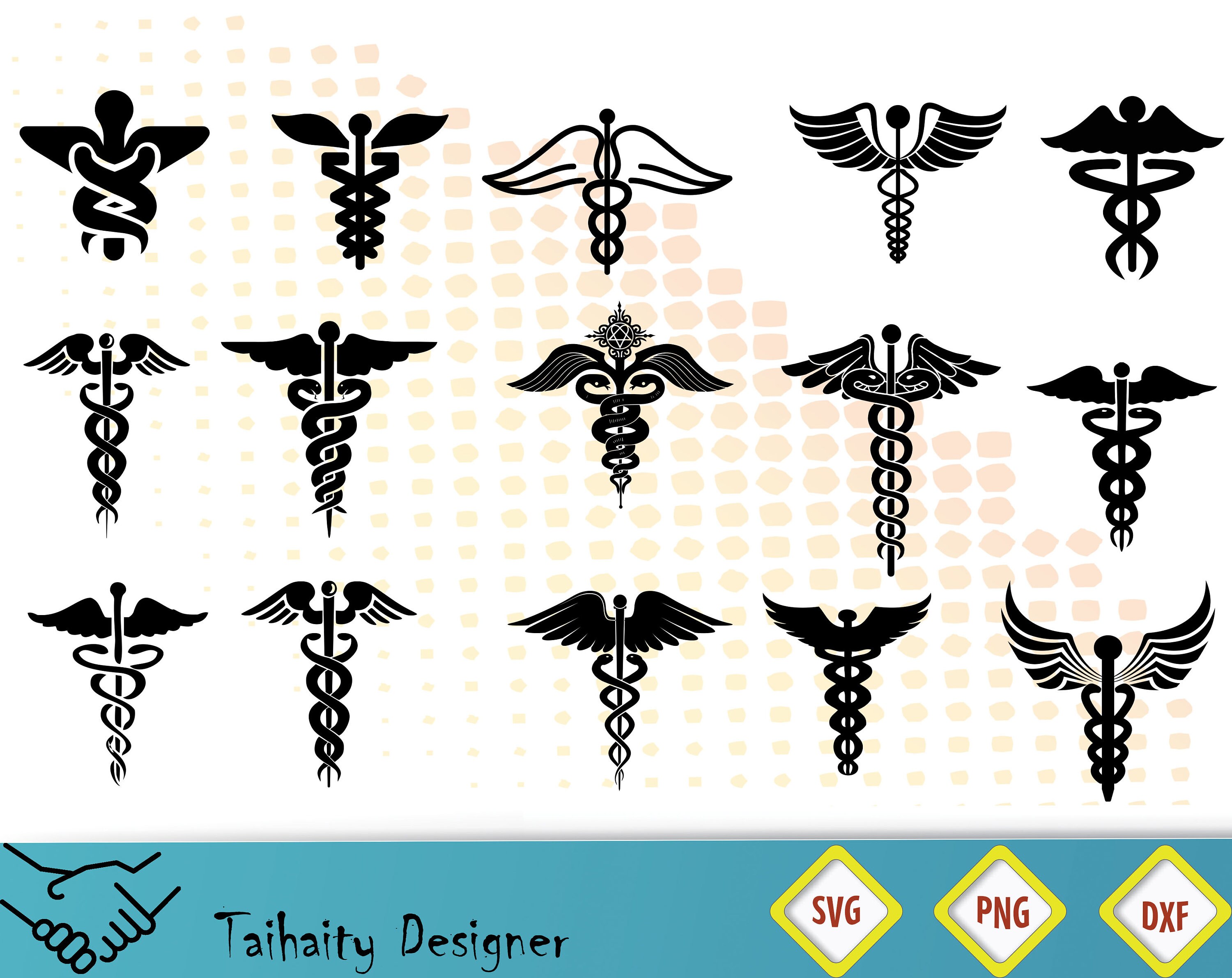 Download Caduceus svg file/ Caduceus silhouette svg dxf png/ | Etsy