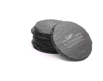 Gravierte Untersetzer aus Schiefer | engraved slate coaster