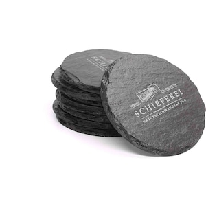 Slate - coaster round with engraving