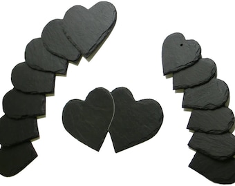 Handmade slate hearts from the slate factory measuring 3-40 cm