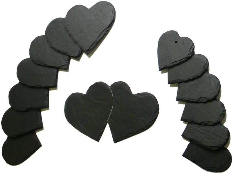 Handmade slate hearts from the slate factory measuring 3-40 cm image 1