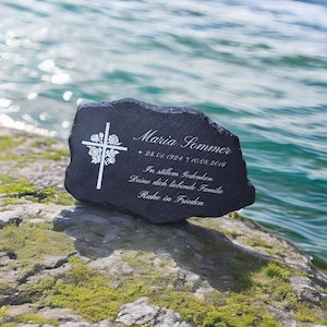 Memorial plaque slate &quot;wild form&quot; - motif dandelion