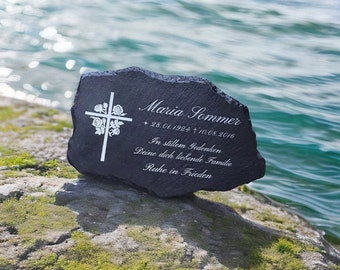 Targa commemorativa in ardesia "forma selvatica" - motivo a dente di leone