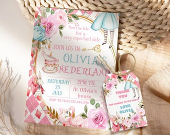 Alice In Wonderland Birthday Invitation Alice in Wonderland Invite Kids Party Invitation Template Alice in Wonderland Instant Download