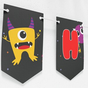 Monster Birthday Banner Monster Banner Monster Birthday - Etsy