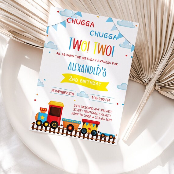 Train Birthday Invitation Template Printable Kids Train - Etsy