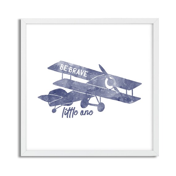 Watercolor Blue Airplane Print Boys Room Decor Watercolor Be Etsy