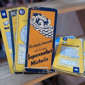 Verschillende Vintage Michelin Wegenkaarten van Frankrijk