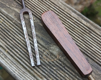 Antique Tuning Fork Unknown Frequency Decorative Wooden Case