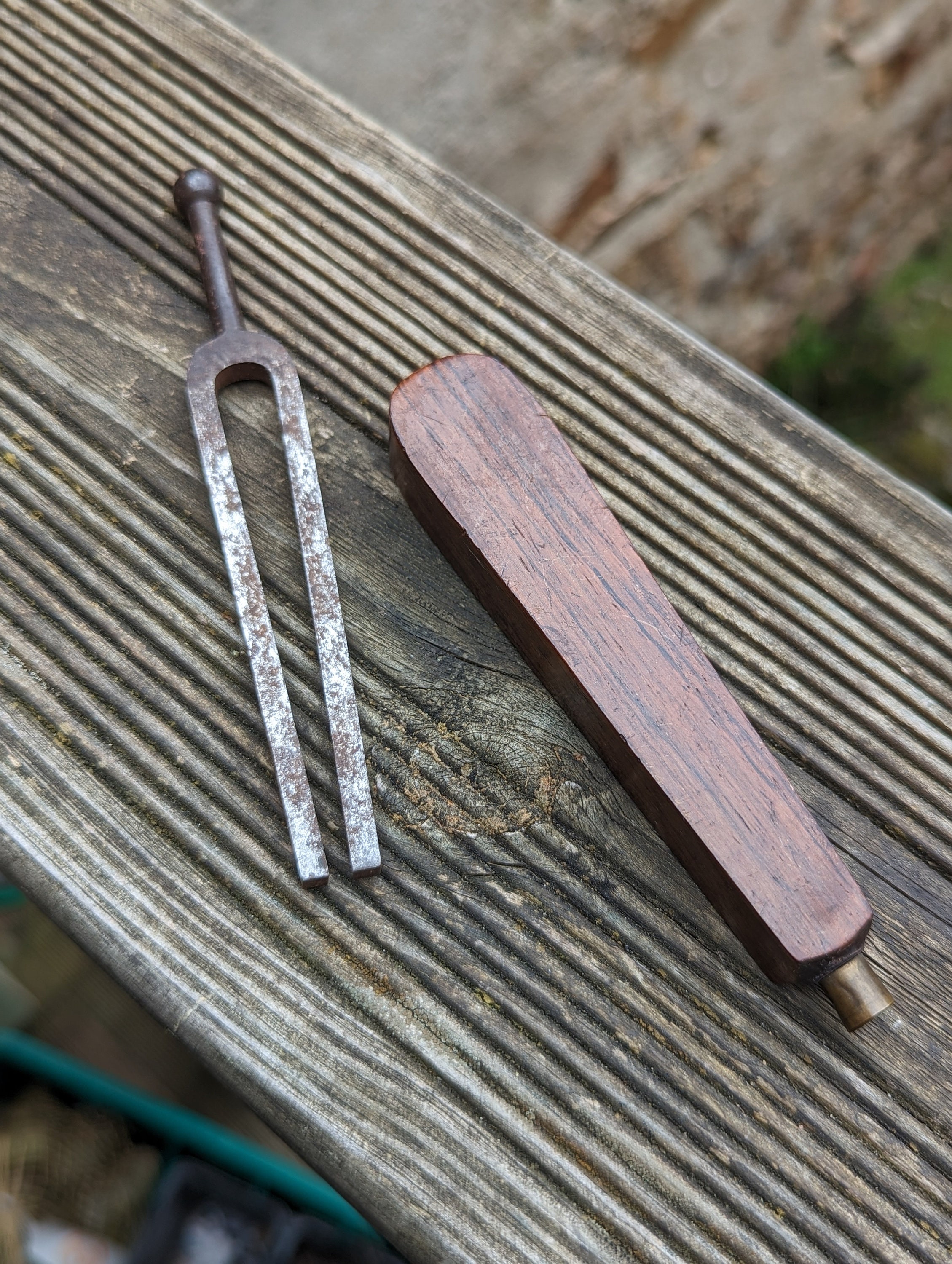 Antique Tuning Fork Unknown Frequency Decorative Wooden Case Etsy